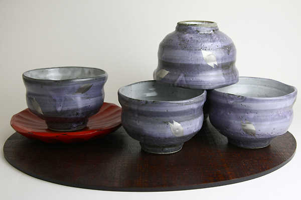 益子焼き陶芸 椿文鉢島田恭子作 - 工芸品